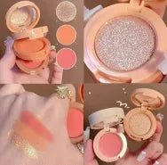 3 In 1Matte Highlighter Blush Palette Pearly Blush Shiny Eyeshadow Multifunctional Face Makeup