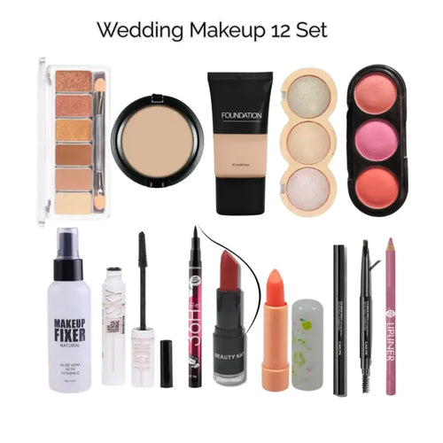 12 Wending Makeup Deals Foundation + Concealer + Fixer + Highlighter + Eye brown
